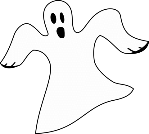 Simple White Ghost Coloring Page